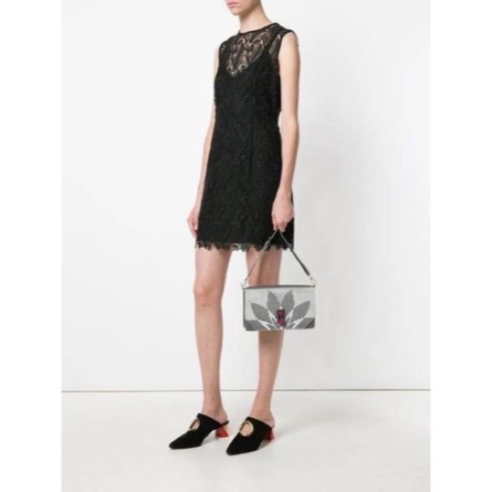 Diane von Furstenberg Overlay Mini Dress in Black & Black